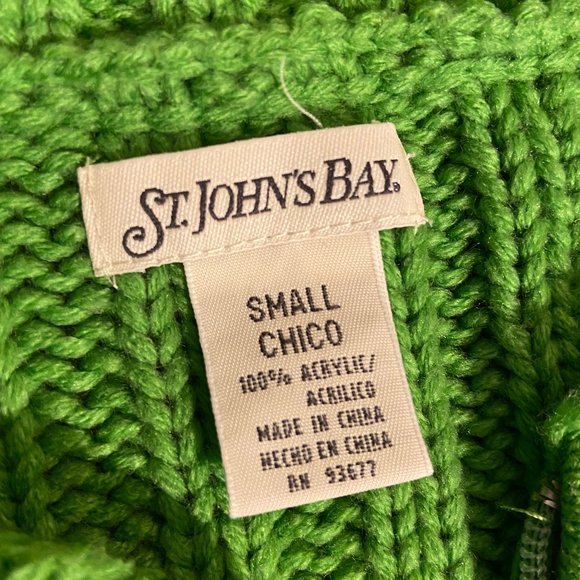 Y2K Kelly Green Cropped Knit Zip-Up - Picture 2 of 4